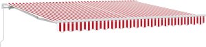 vidaXL Chowana ręczna markiza Czerwono-białe Pasy 400x300 cm 2