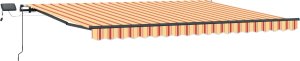 vidaXL Manualna Markiza Chowana z LED Żółta i Pomarańczowa 400x300 cm 3