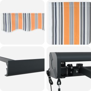 vidaXL Automatyczna markiza chowana w paski wielokolorowe 400x300 cm 5
