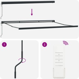 vidaXL Ręczna markiza chowana z LED w żółtym i pomarańczowym 400x350 cm 7