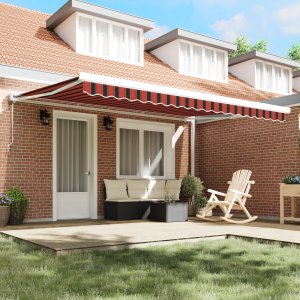 vidaXL Automatyczna markiza chowana pomarańczowa i brązowa 450x300 cm 3