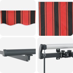 vidaXL Manualna markiza chowana z LED pomarańczowa i brązowa 450x300 cm 7