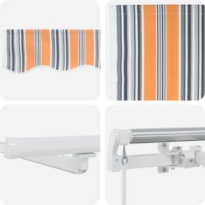 vidaXL Ręczna markiza chowana z wielokolorowym paskiem LED 450x300 cm 7
