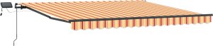 vidaXL Ręczna Markiza z LED Żółta i Pomarańczowa 450x350 cm 4