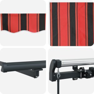 vidaXL Ręczna markiza chowana Pomarańczowa i Brązowa 450x350 cm 6