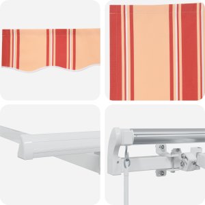 vidaXL Manualna Markiza Chowana Żółta i Pomarańczowa 500x300 cm 6