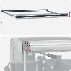 vidaXL Automatyczna rozwijana markiza żółta i pomarańczowa 500x300 cm 9