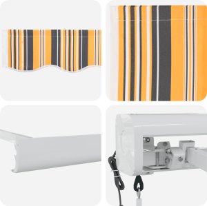 vidaXL Automatyczna markiza chowana w paski 500x300 cm 6