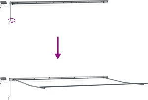 vidaXL Manualna chowana markiza z LED w czerwone i białe paski 600x300 cm 8