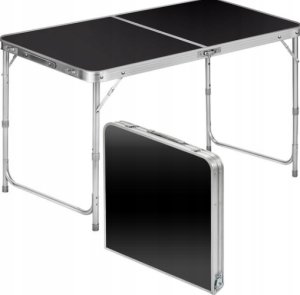 Lean Stół Turystyczny Kempingowy Składany Regulowany Aluminiowy Czarny 120x60cm 5