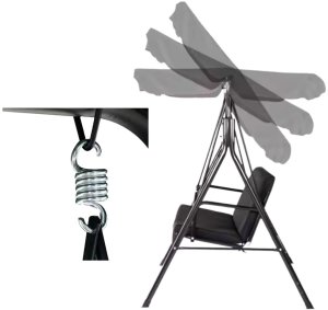 Huśtawka Trzyosobowa Ogrodowa Bujana Poduszki Materac Brązowa 5