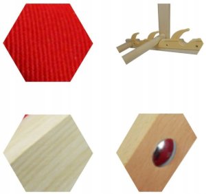 4x Leżak z drewna czerwona tkanina 3