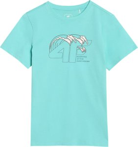 Koszulka dla chłopca 4F M1917 miętowa 4FJWSS25TTSHM1917 47S 134cm 2