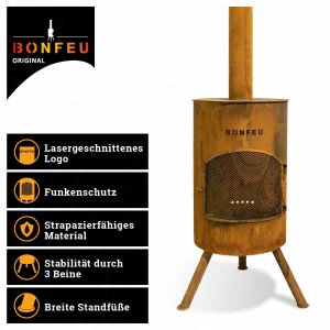 BONFEU KOMINEK OGRODOWY BONTON 40 RDZAWY 5