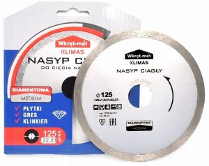 TARCZA DIAMENTOWA DO CIĘCIA NA NA MOKRO Z NASYPEM CIĄGŁYM TDP-125M 125&nbsp;mm WKRĘT-MET KLIMAS 3