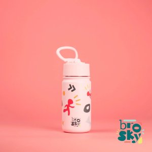 Brosky Pattern Stalowa butelka na wodę w kolorze różowym 450ml 3