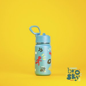 Brosky Pattern Stalowa butelka na wodę w kolorze morskim 450ml 3
