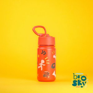 Brosky Pattern Stalowa butelka na wodę w kolorze ceglanym 450ml 3