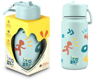 Brosky Pattern Stalowa butelka na wodę w kolorze miętowym 450ml 2