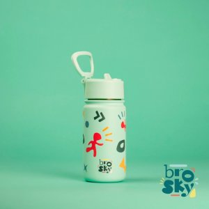 Brosky Pattern Stalowa butelka na wodę w kolorze miętowym 450ml 3