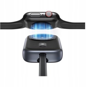 inductive charger for Apple Watch Usams CD245 2-in-1 with 1200mAh powerbank + USB-C cable titanium 7