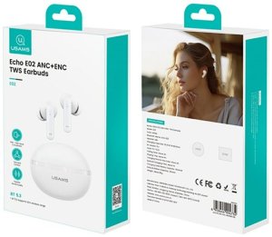 Słuchawki Usams USAMS Echo* E02 TWS Bluetooth Headphones ANC+ENC wireless white 2