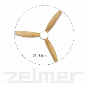 WENTYLATOR SUFITOWY ZCF 7602 40W 132cm LED 18W BUK/BIAŁY 4