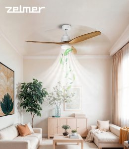 WENTYLATOR SUFITOWY ZCF 7602 40W 132cm LED 18W BUK/BIAŁY 5
