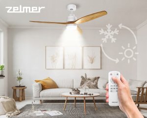 WENTYLATOR SUFITOWY ZCF 7602 40W 132cm LED 18W BUK/BIAŁY 6