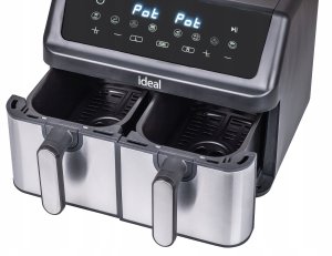 FRYTKOWNICA BEZTŁUSZCZOWA AIR FRYER ELDOM PODWÓJNA 9L DWUKOMOROWA+SUSZARKA 2