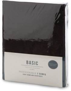 Eurofirany Prześcieradło z gumką Basic 160x200 +30 cm bawełna czarne 2