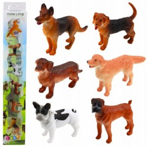 Zestaw Mini Figurki Psy Owczarek Niemiecki Jamnik Buldog Francuski 4cm 6szt 1