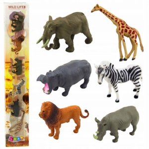 Zestaw Mini Figurki Dzikie Zwierzęta Żyrafa Zebra Lew 6-8cm 6szt 1