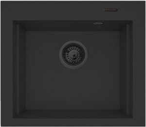 Zlew. SIROS (57x51,5) 1B Black Edition + Bateria SERINA 2