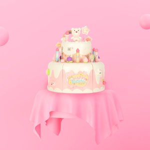 Tort urodzinowy piętrowy do krojenia na rzepy muzyka światła kuchnia 16 elementów różowy 17