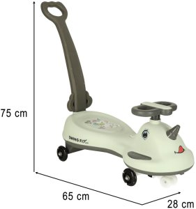 Jeździk grawitacyjny LED Swing FIX S1 skuter z rączką szary max 65kg 13