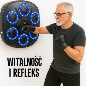 UnderFit Elektroniczna tarcza bokserska UNDERFIT Fighter Pro bluetooth z muzyką i rękawicami 11