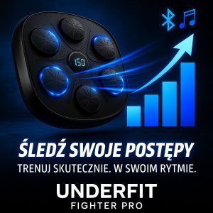 UnderFit Elektroniczna tarcza bokserska UNDERFIT Fighter Pro bluetooth z muzyką i rękawicami 4
