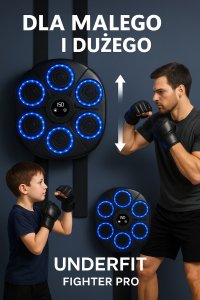 UnderFit Elektroniczna tarcza bokserska UNDERFIT Fighter Pro bluetooth z muzyką i rękawicami 6