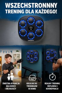 UnderFit Elektroniczna tarcza bokserska UNDERFIT Fighter Pro bluetooth z muzyką i rękawicami 7