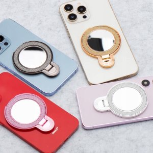 Stojak na telefon CIRCLE MIRROR - naklejany - złoty 5