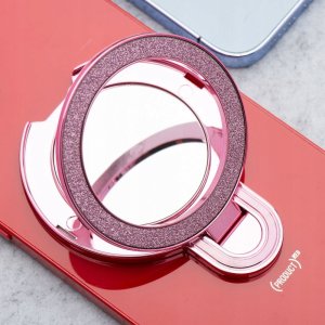 Stojak na telefon CIRCLE MIRROR - naklejany - różowy 3