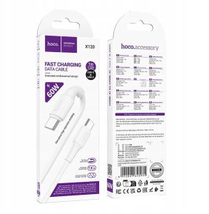 Kabel USB C do USB C Hoco 3A 60W 1 m X120 biały 5