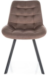Krzesło pikowane do salonu MONTI VELVET cappuccino 2