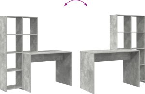 Biurko vidaXL Szare 138.5 cm x 55 cm 7