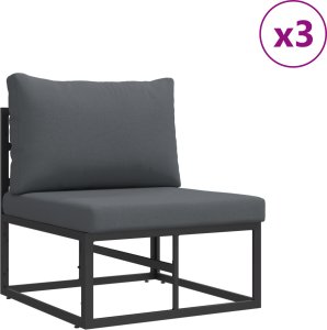 vidaXL Zestaw Sof na Ogród 5 pcs Czarny 213 x 71.5 x 71 cm Aluminium 2
