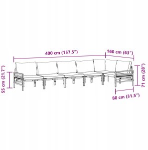 vidaXL Zestaw Sof na Ogród 6 pcs Antracytowy Stal 12