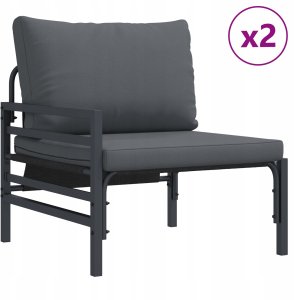 vidaXL Zestaw Sof na Ogród 6 pcs Antracytowy Stal 3