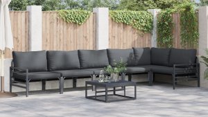 vidaXL Zestaw Sof na Ogród 6 pcs Antracytowy Stal 6