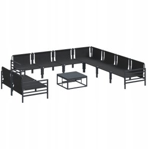 vidaXL Zestaw Sof na Ogród 10 pcs Antracytowy Stal 2